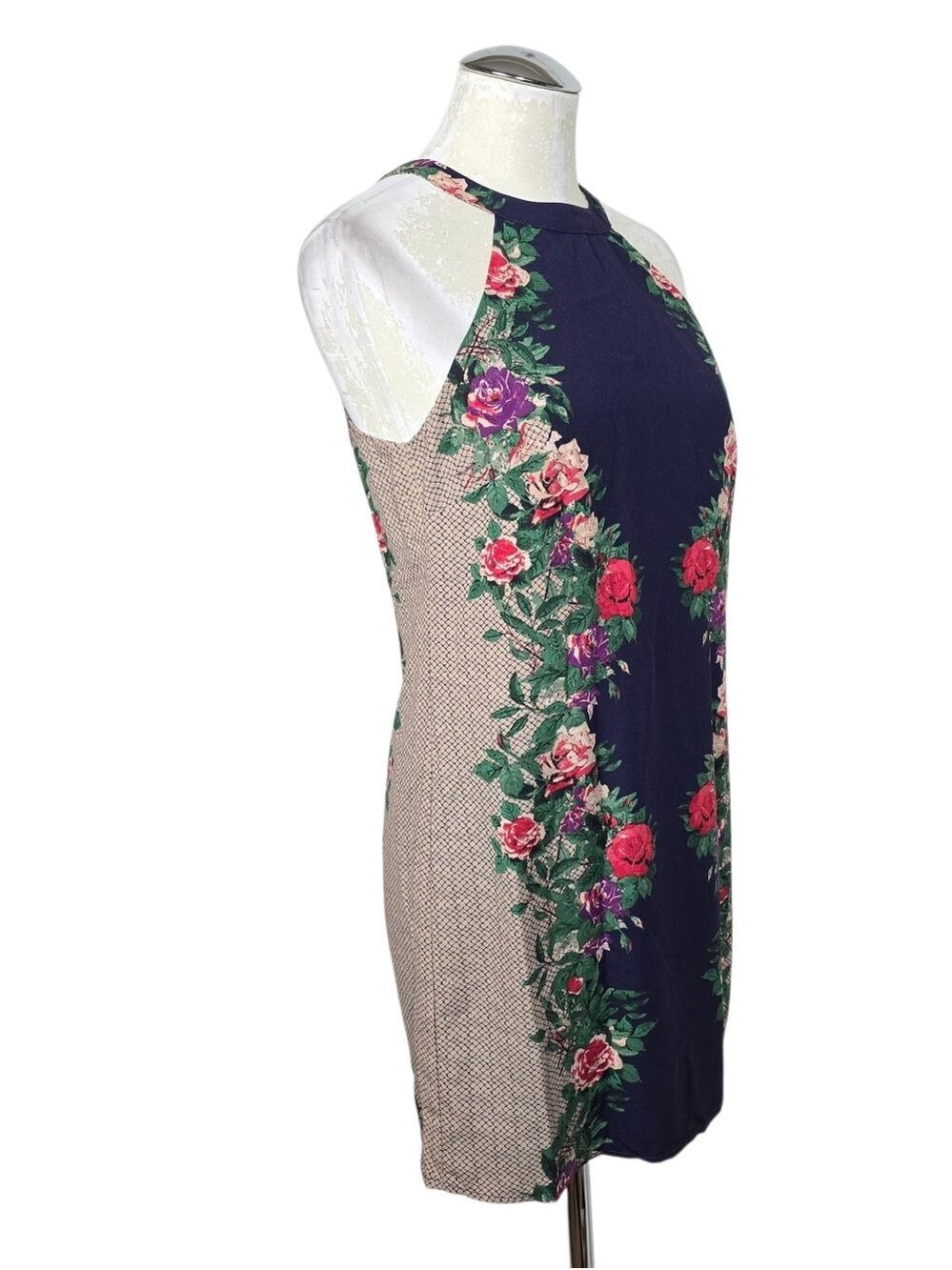 One Clothing Floral Mini Dress Blue Red Green Purple S - Picture 3 of 11